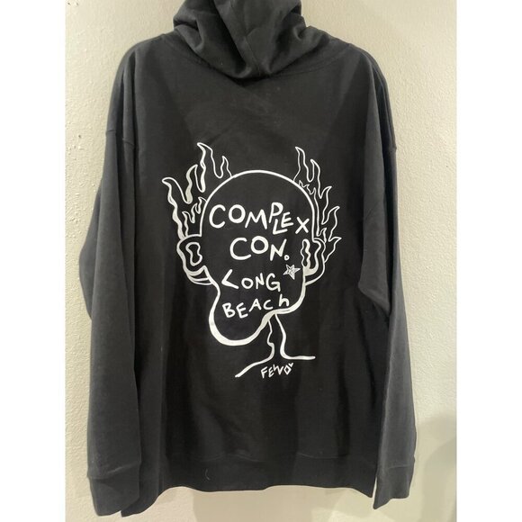 FEWOCiOUS x ComplexCon Exclusive Hoodie Sweater Long Beach Black Sz 2XL Graphic - Picture 2 of 6